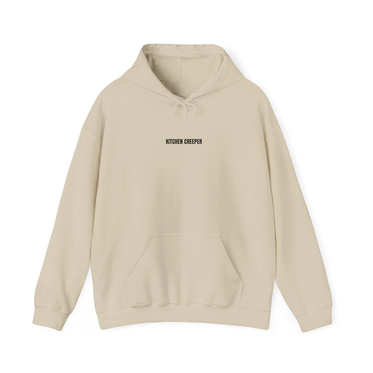 Kitchen Dweller Hoodie — Minimalist Small Text Pullover for Home Cooks