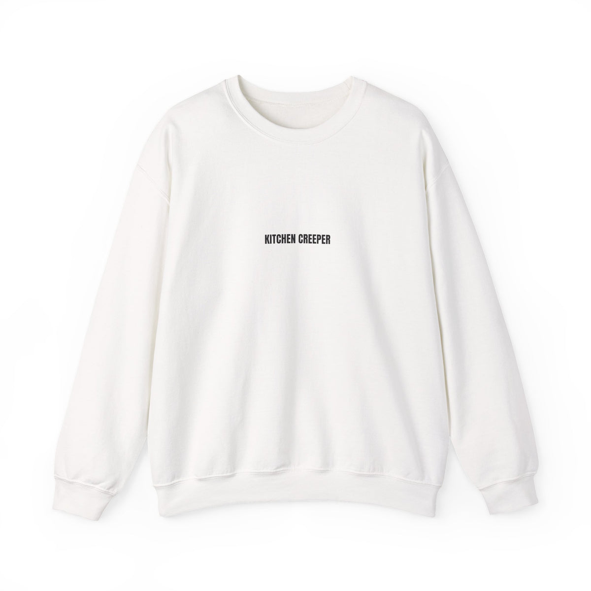 Kitchen Creeper Crewneck Sweatshirt — Minimal White Cozy Pullover