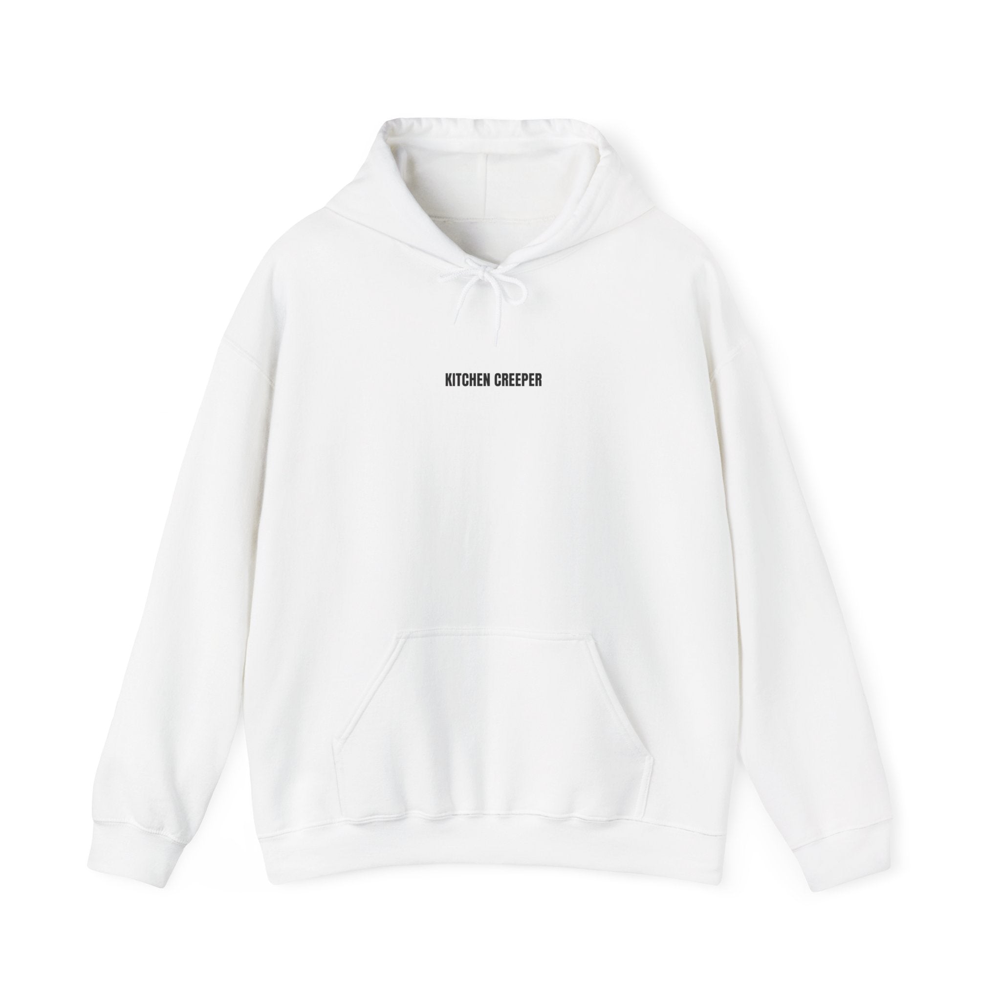 Kitchen Dweller Hoodie — Minimalist Small Text Pullover for Home Cooks