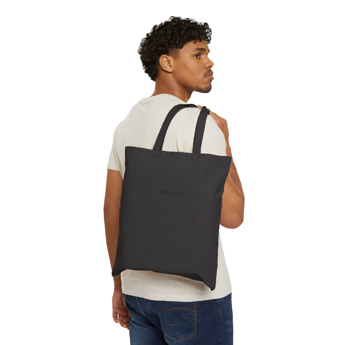 Canvas Tote Bag — Minimalist "Kitchen Creeper" Grocery & Market Tote