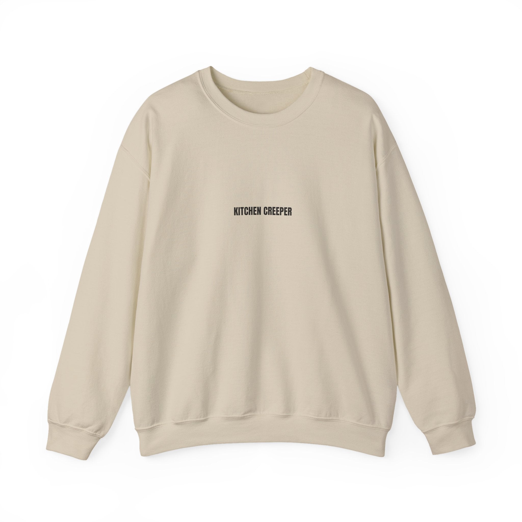 Kitchen Creeper Crewneck Sweatshirt — Minimal White Cozy Pullover