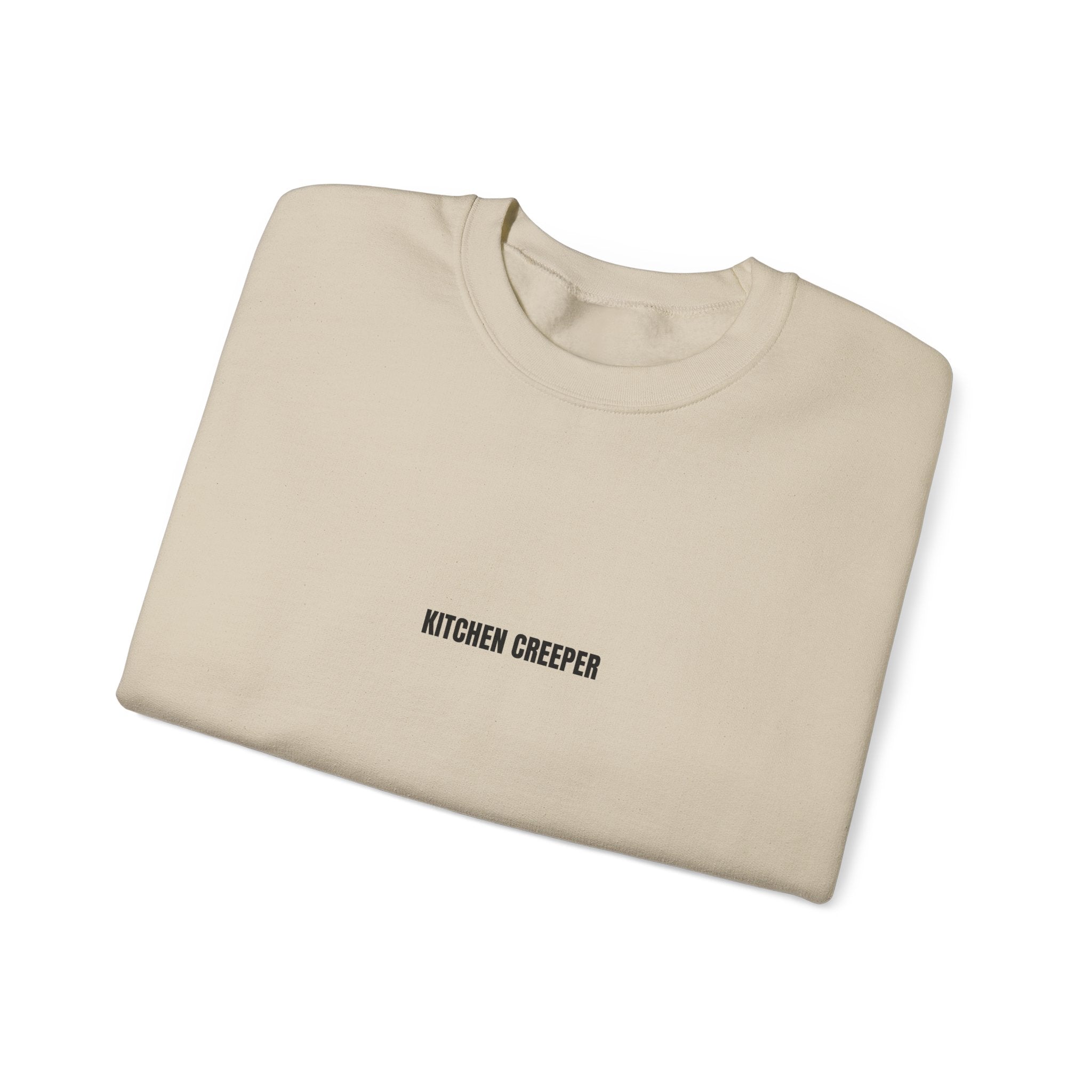 Kitchen Creeper Crewneck Sweatshirt — Minimal White Cozy Pullover