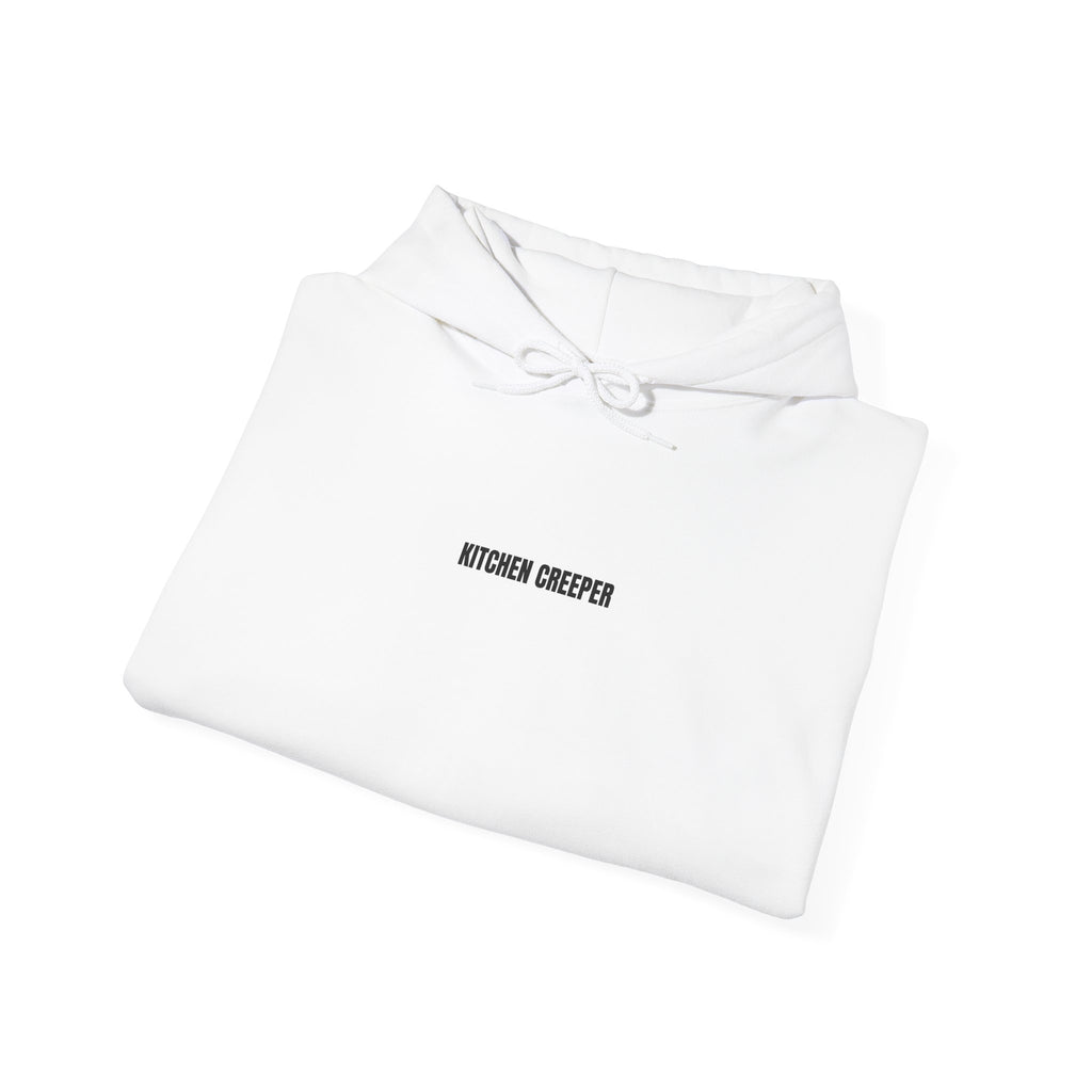 Kitchen Dweller Hoodie — Minimalist Small Text Pullover for Home Cooks