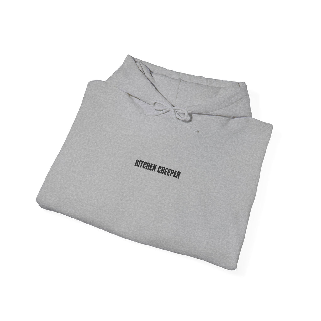 Kitchen Dweller Hoodie — Minimalist Small Text Pullover for Home Cooks