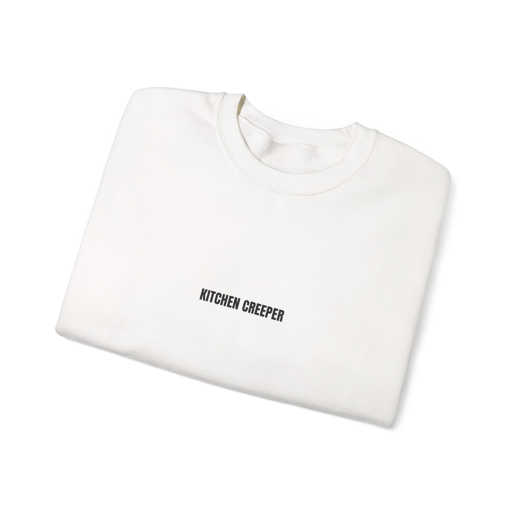 Kitchen Creeper Crewneck Sweatshirt — Minimal White Cozy Pullover